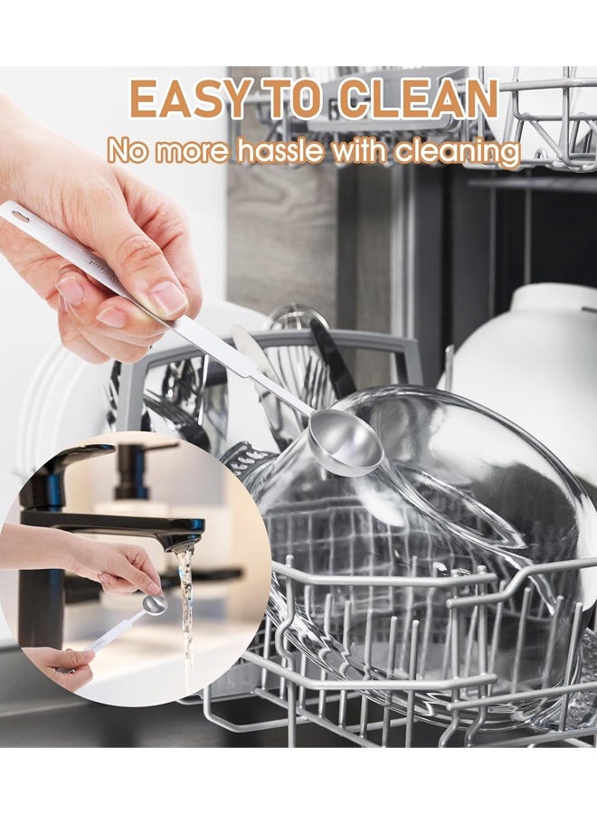 3 Pcs Long Handle Measuring Spoons 5ml, Stainless Steel Measure Spoons, Tablespoon & Coffee Scoop, for Cooking Baking - Image 5